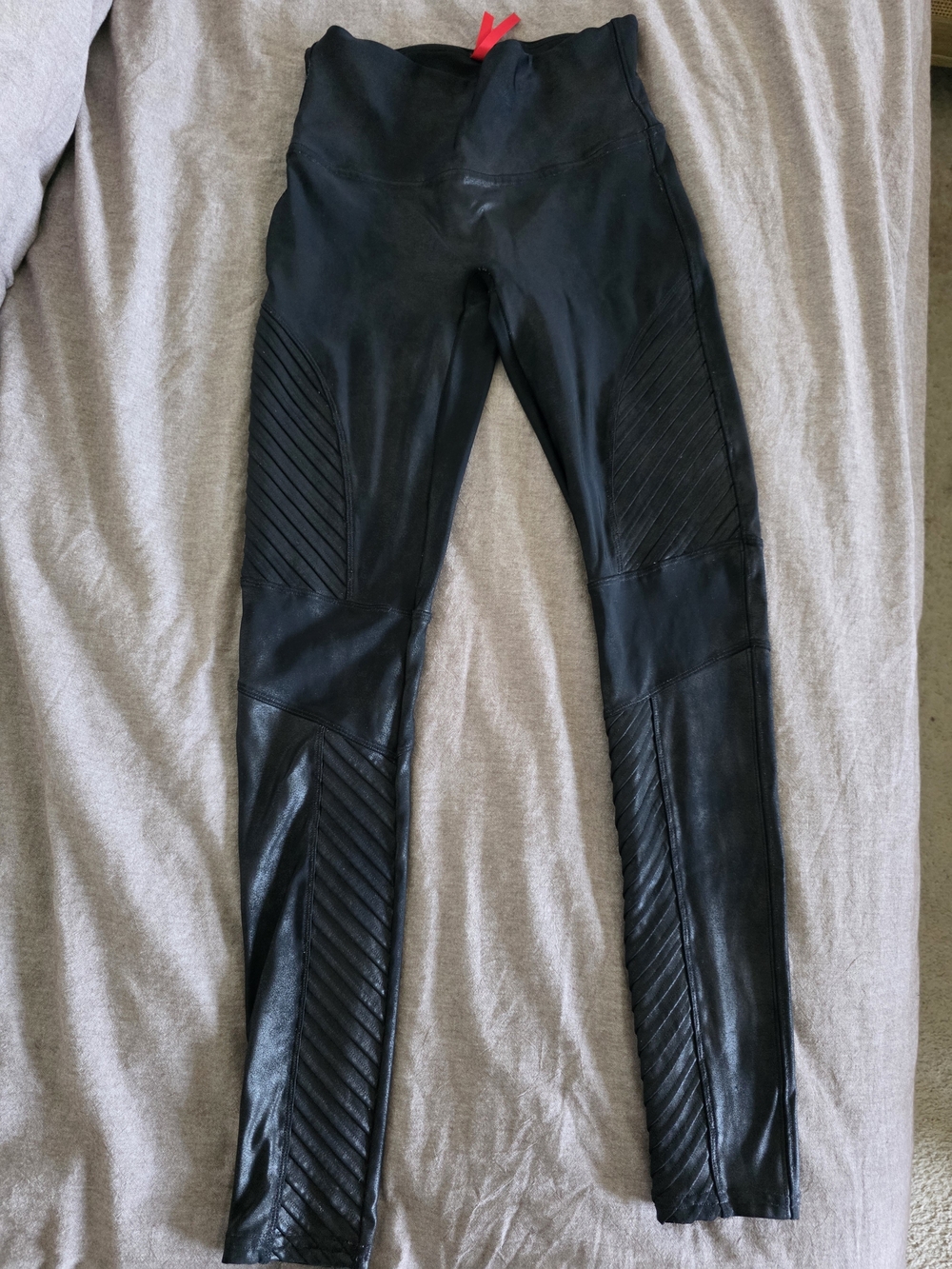 SPANX Black High-Rise Shaping Leggings with Branded Waist Tag
